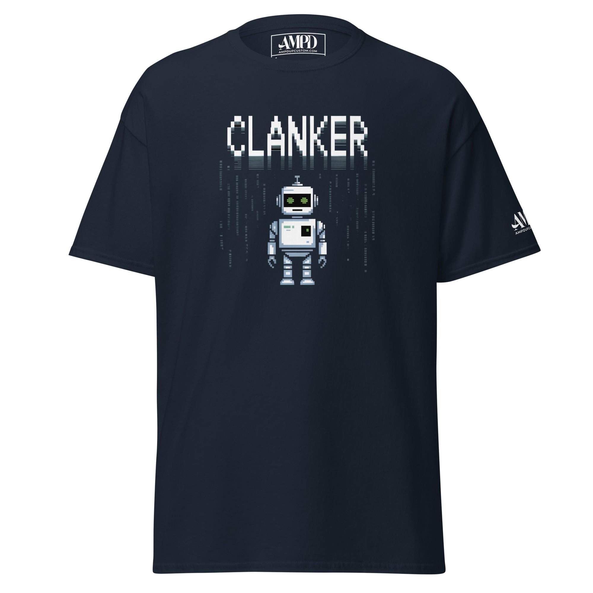 Robot Clanker T-Shirt Funny Sci-Fi Robot Graphic Tee featuring a vintage robot design