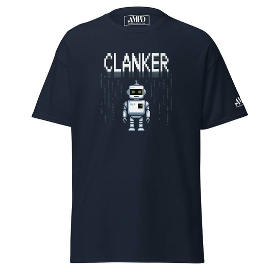 Robot Clanker T-Shirt Funny Sci-Fi Robot Graphic Tee featuring a vintage robot design