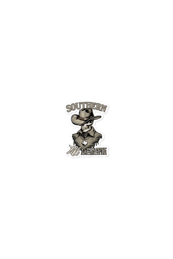 Southern Till Death Sticker featuring a bold design and Southern culture theme