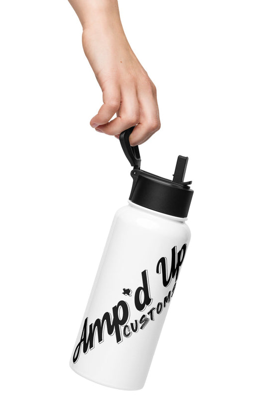 Amp'd Up Customs Stainless steel water bottle with a straw lid - Amp'd Up Custom