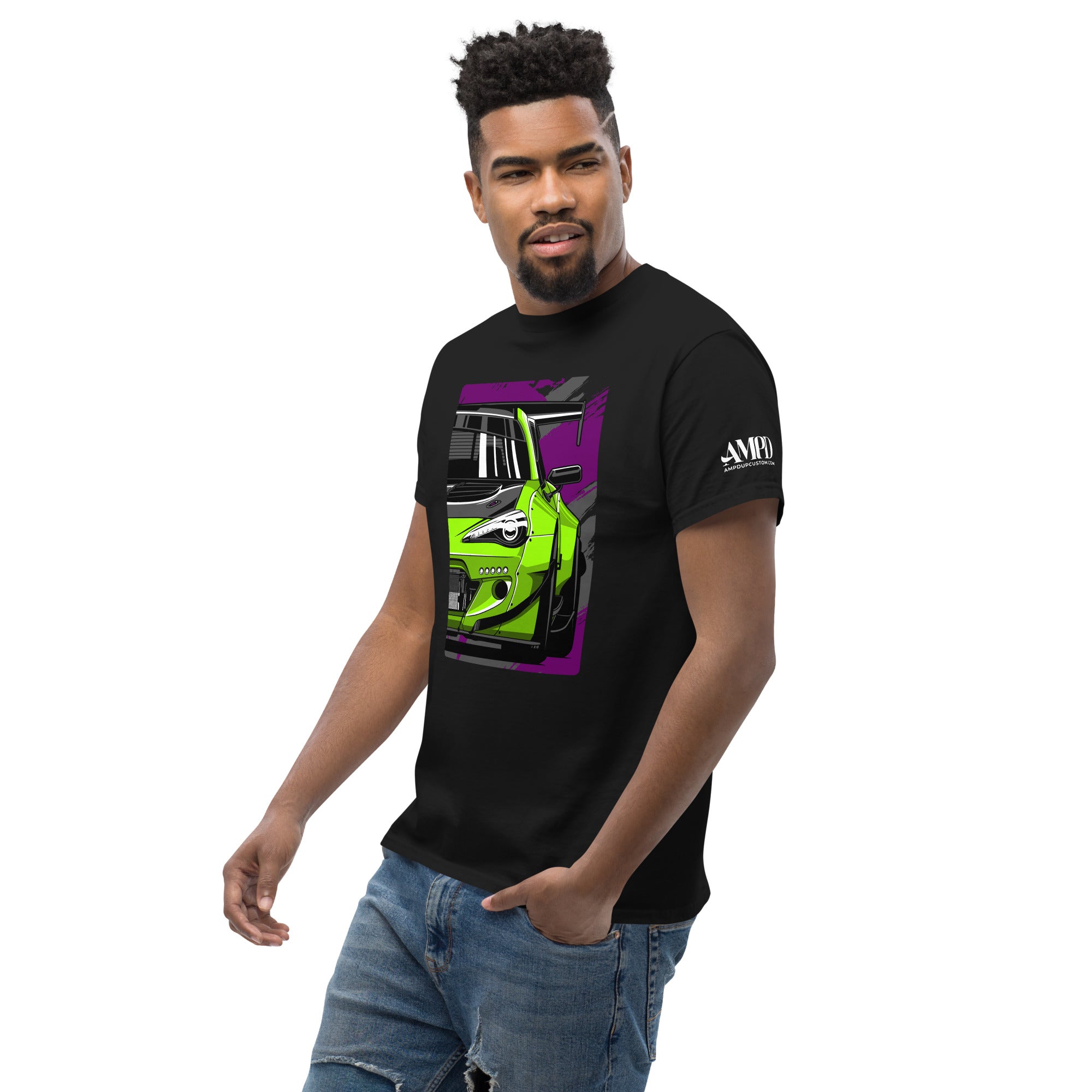 Subaru BRZ Graphic T-Shirt | AMPD featuring a vibrant design on a black shirt for car enthusiasts
