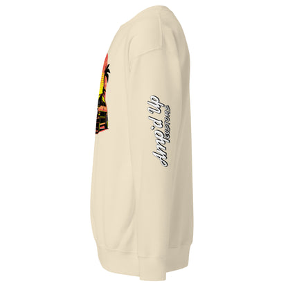 Beige Sunset Volkswagen Sweatshirt by Amp'd Up Custom featuring a vibrant graphic design