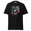 Texas Hero Tee Amp'd Up Graphic T-Shirt in black featuring a bold red, white, and blue design