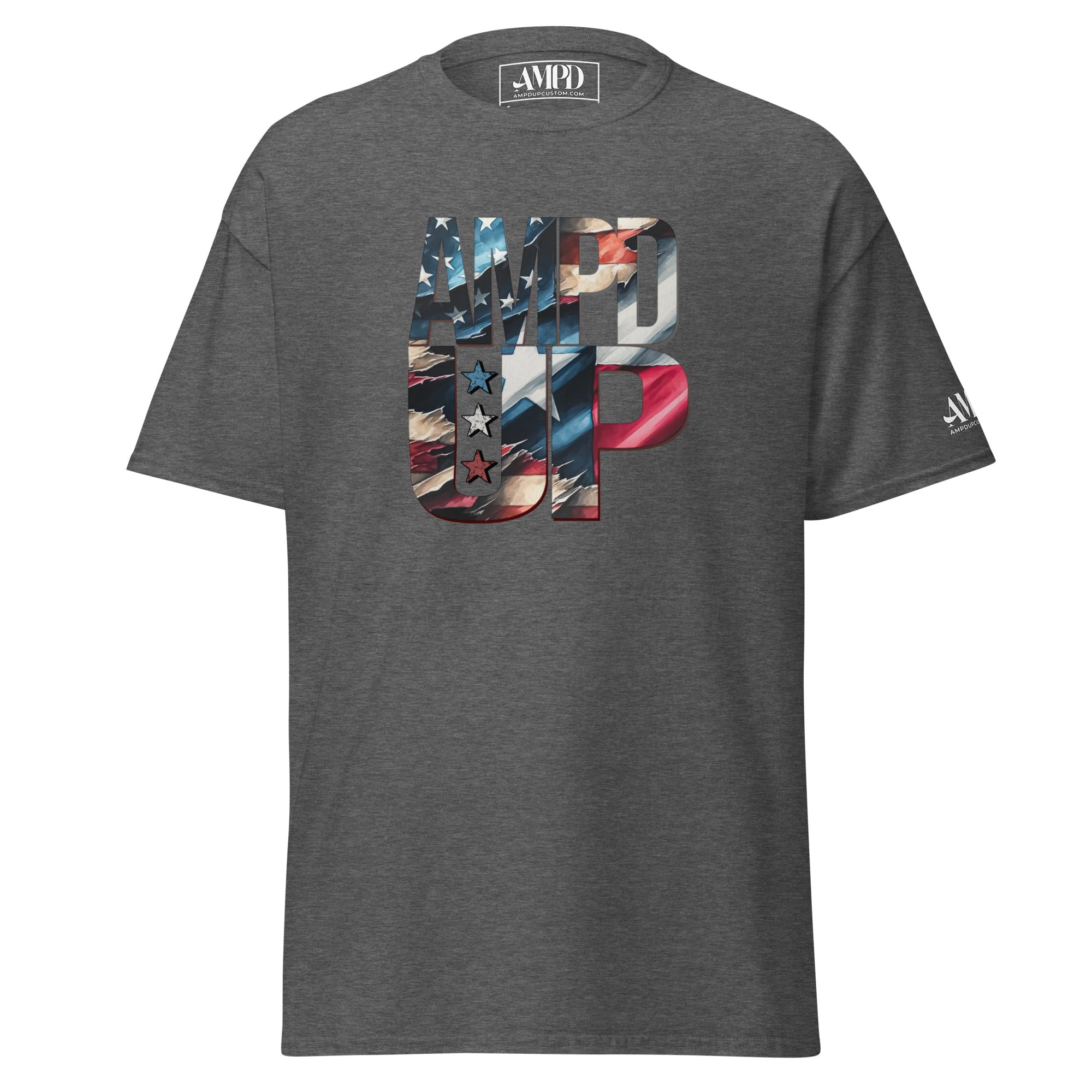 Texas Hero Tee Amp'd Up Graphic T-Shirt featuring patriotic design with American flag colors