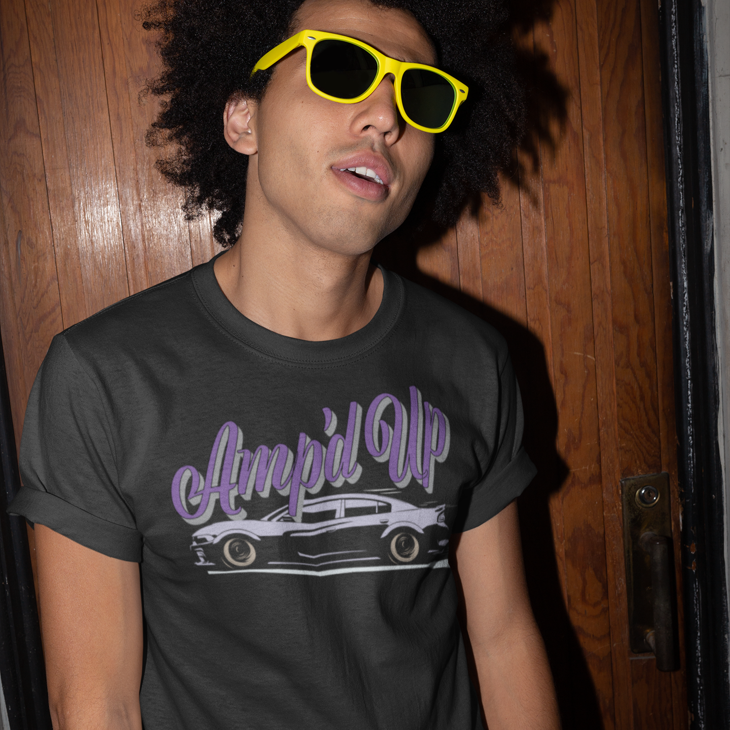 Amp'd Up Dark Purple Charger T-Shirt - Amp'd Up Custom