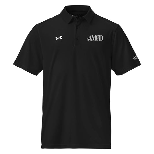 AMPD Official Under Armour® Men's Polo in black with logo embroidery for stylish comfort