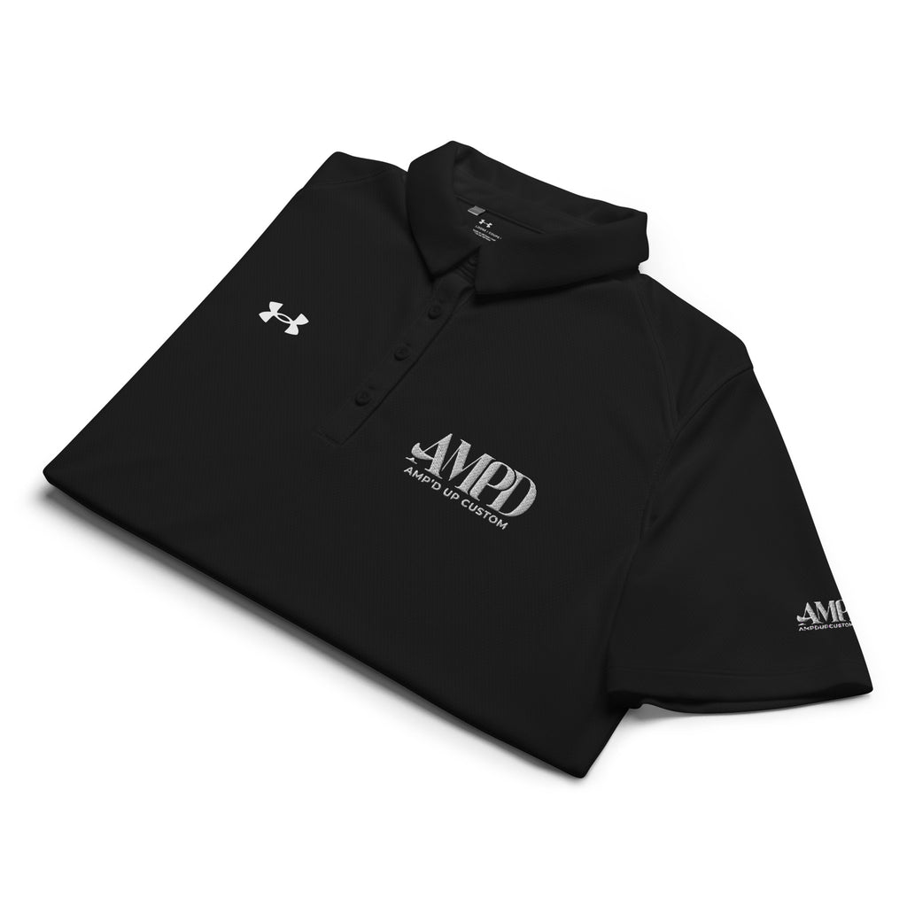 AMPD Official Under Armour Womens polo in black with custom logo for stylish athletic wear