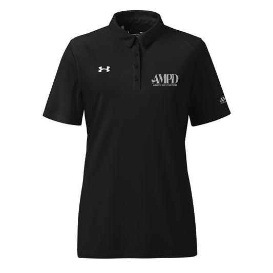 AMPD Official Under Armour Womens polo in black with a stylish collared design and logo