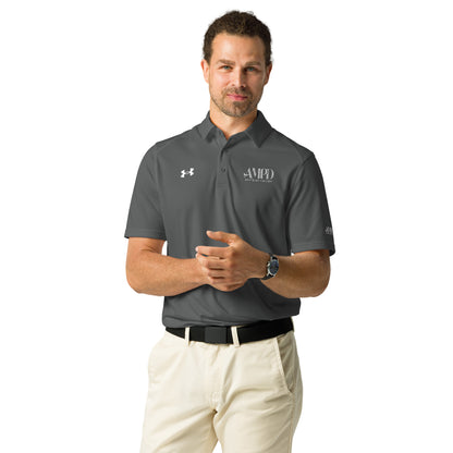 Amp'd Up Official Under Armour Men's Polo in Gray with Embroidered Logo and Comfortable Fit