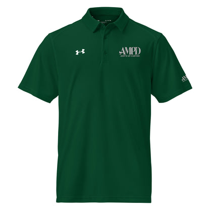 Amp'd Up Official Under Armour Men's Polo in dark green with logo and breathable fabric design