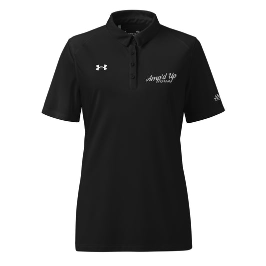 Amp'd Up Custom Official Under Armour Womens Polo in Black with Stylish Design and Comfortable Fit