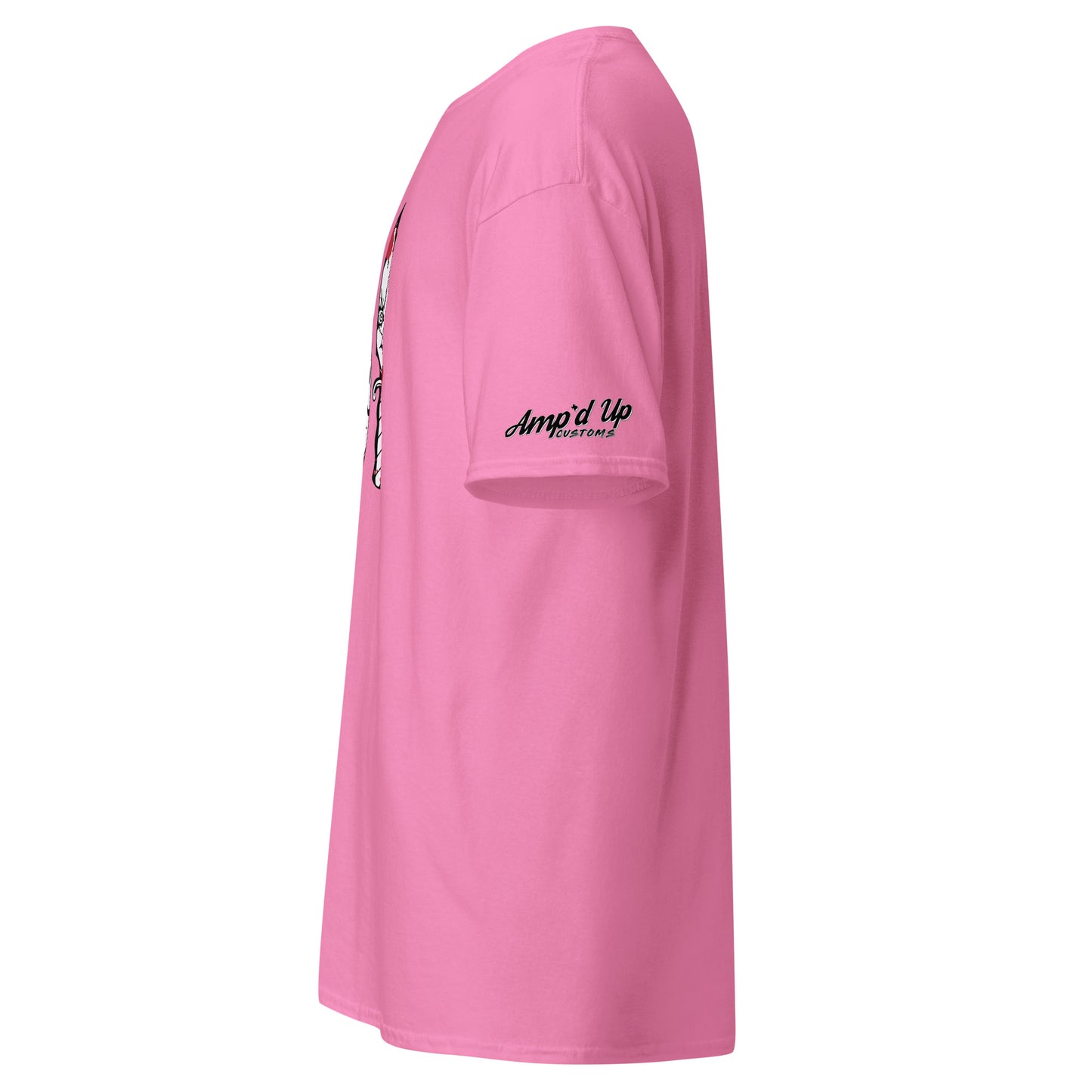 Pink Horror Movie Classic Knives T-Shirt by Amp'd Up Custom with logo on sleeve