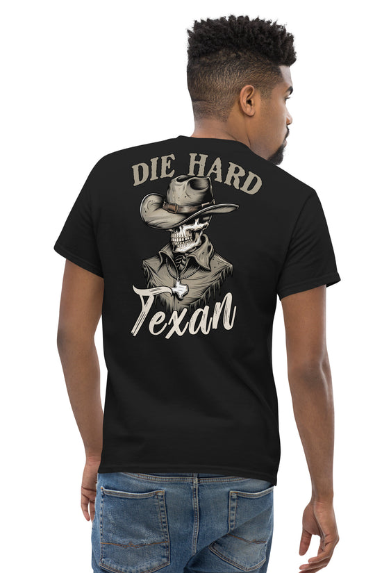 Die Hard Texan T-Shirt (back illustration) - Amp'd Up Custom