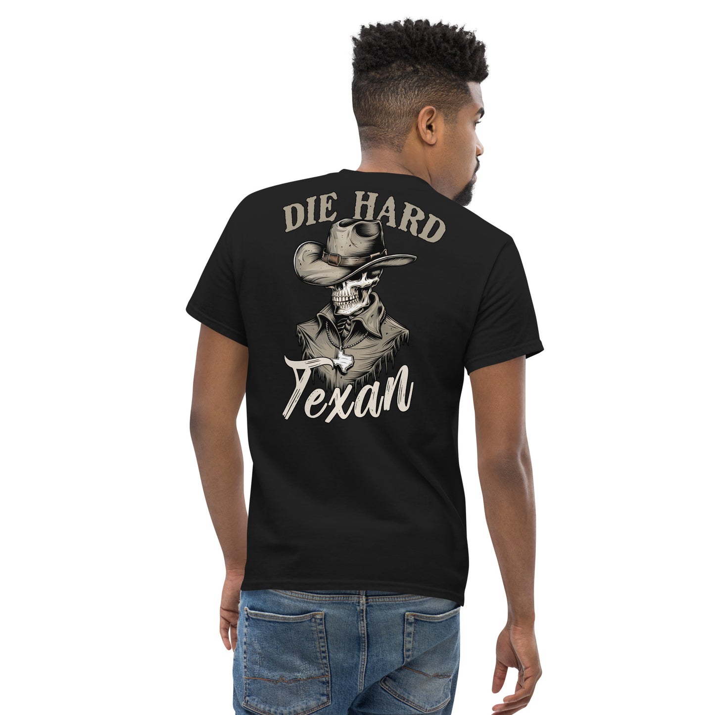 Die Hard Texan T-Shirt (back illustration) - Amp'd Up Custom