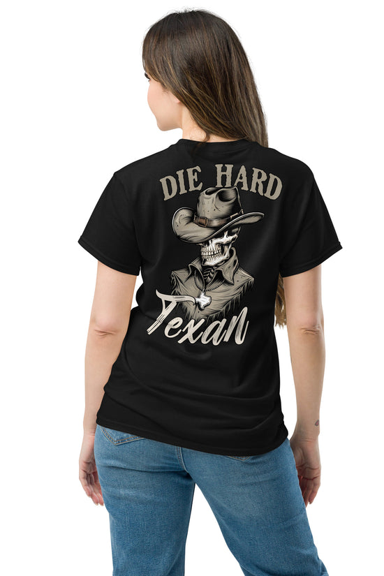 Die Hard Texan T-Shirt (back illustration) - Amp'd Up Custom