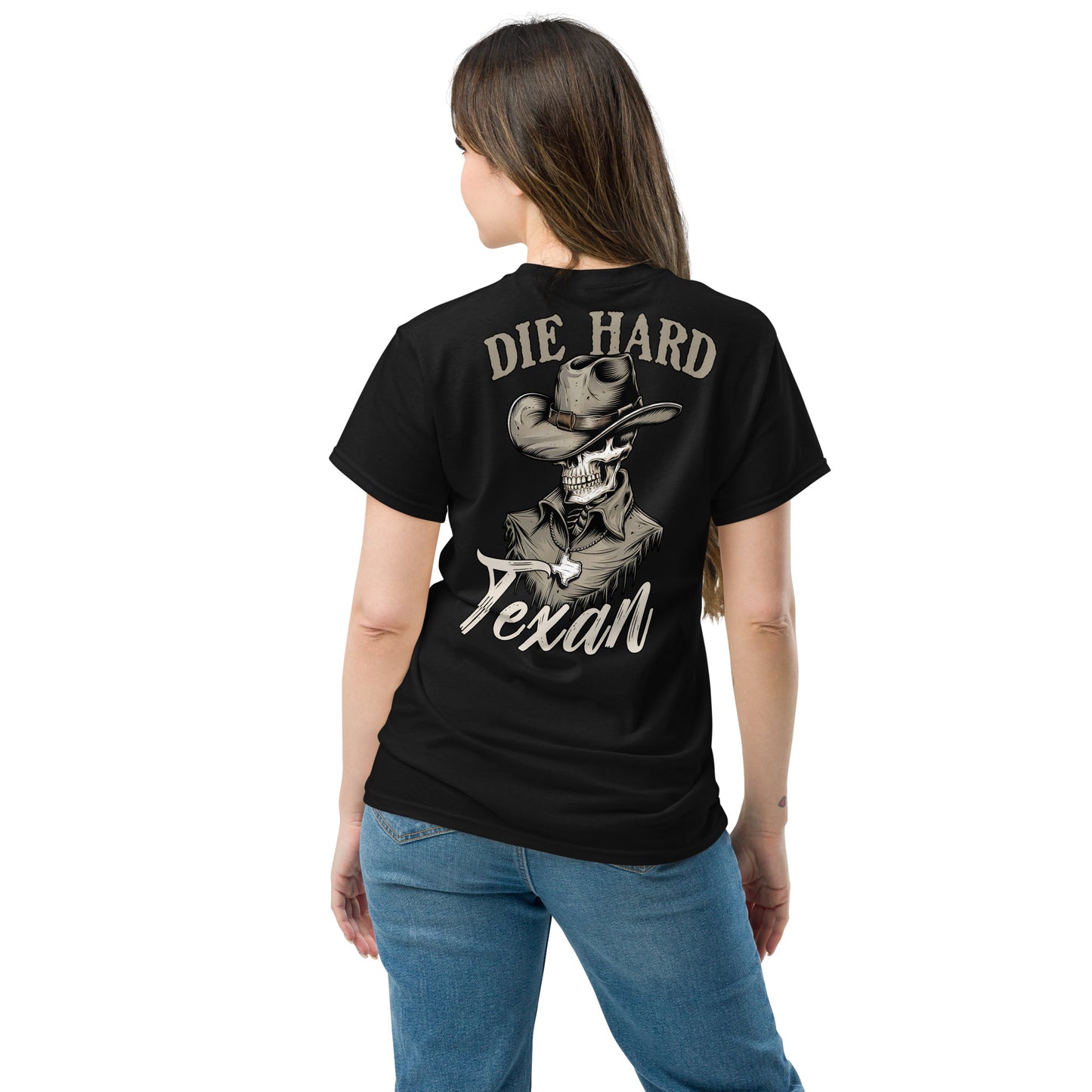 Die Hard Texan T-Shirt (back illustration) - Amp'd Up Custom
