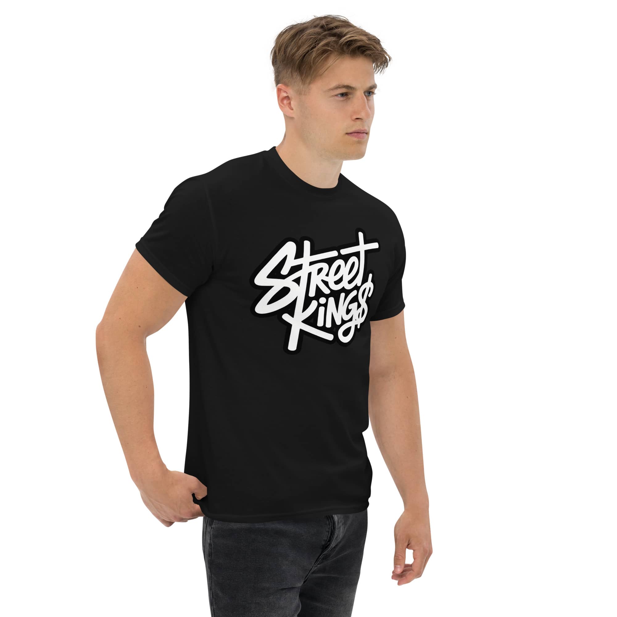 Black Street Kings T-Shirt | AMPD with bold white graphic designed for urban fashion lovers
