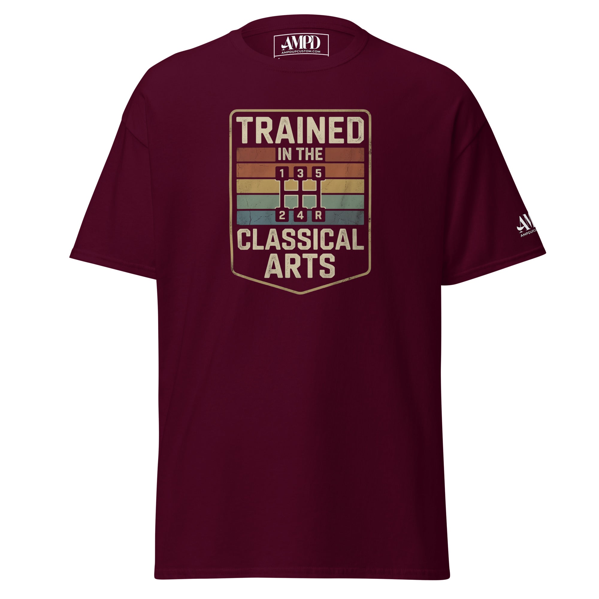 Maroon t-shirt with green 'LEPRECUNT' text and shamrock on a white background