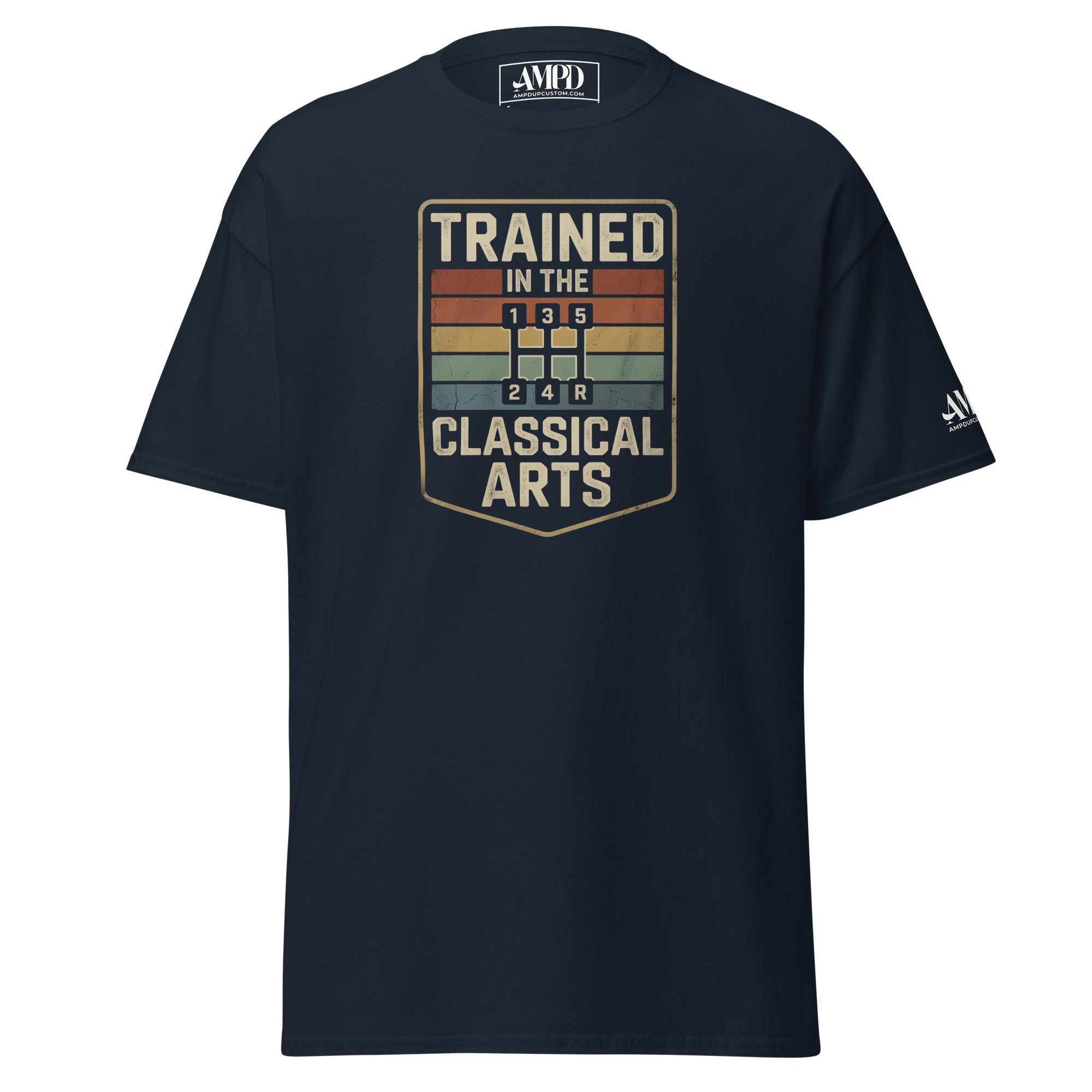 Green t-shirt with airplane graphic and text on a white background