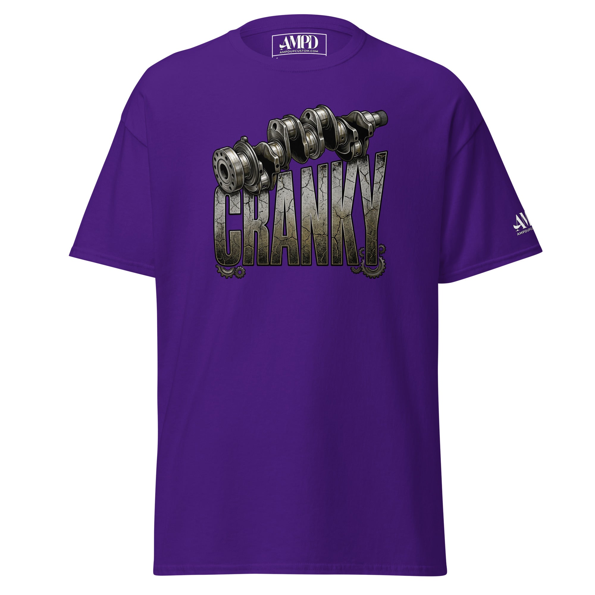 Purple t-shirt with 'CHANKY' graphic and AMPO logo on a white background