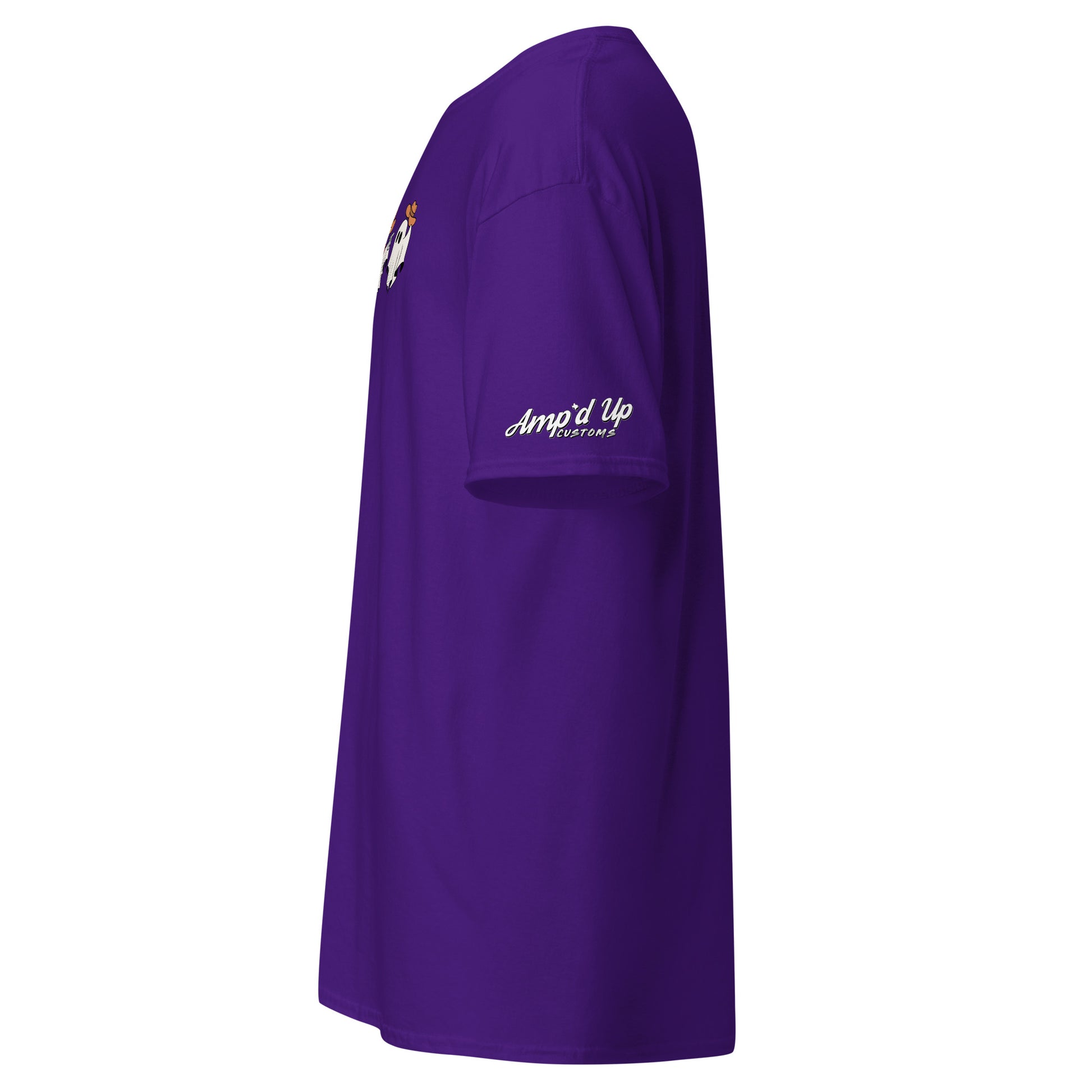 Purple Amp'd Up Custom Cowboy Ghosts T-Shirt with short sleeves and logo on sleeve