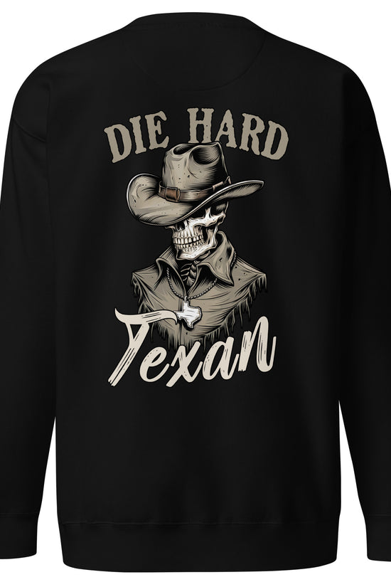 Die Hard Texan Sweatshirt (back illustration) - Amp'd Up Custom