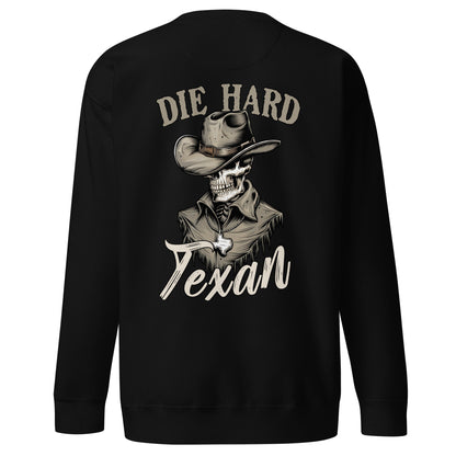 Die Hard Texan Sweatshirt (back illustration) - Amp'd Up Custom