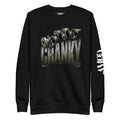 Black sweatshirt with 'CRANKY' graphic and AMPLD branding on a white background