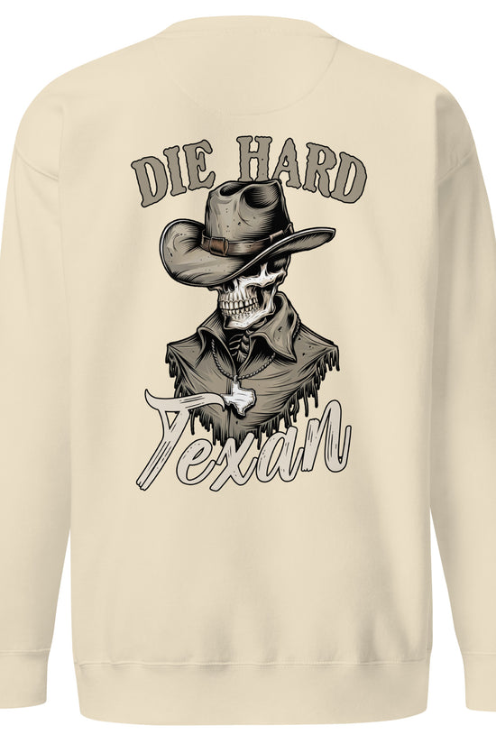 Die Hard Texan Sweatshirt (back illustration) - Amp'd Up Custom