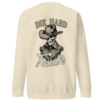 Die Hard Texan Sweatshirt (back illustration) - Amp'd Up Custom