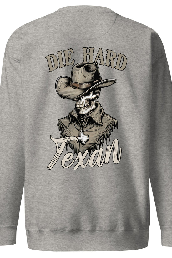 Die Hard Texan Sweatshirt (back illustration) - Amp'd Up Custom