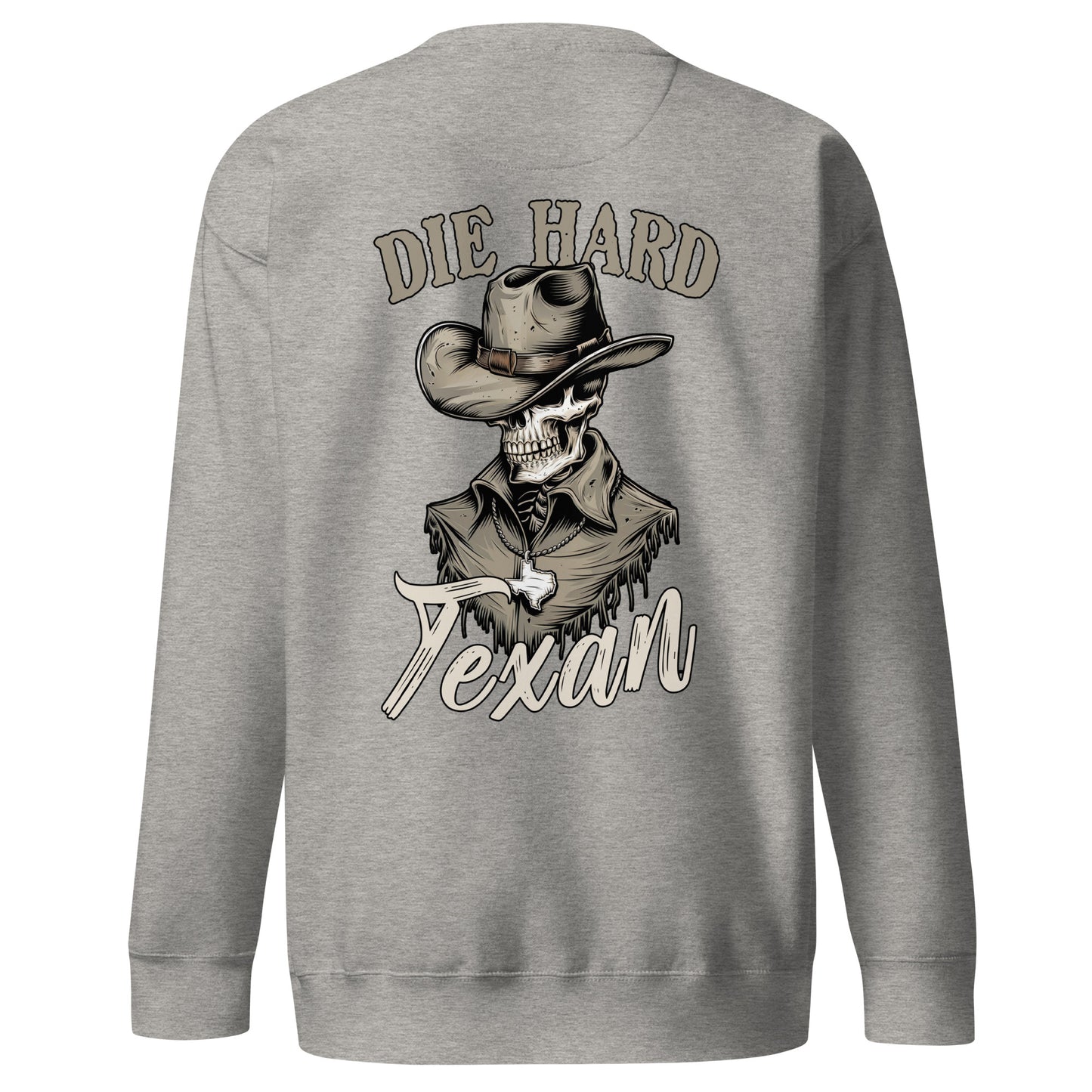 Die Hard Texan Sweatshirt (back illustration) - Amp'd Up Custom