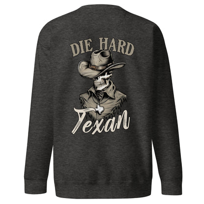 Die Hard Texan Sweatshirt (back illustration) - Amp'd Up Custom