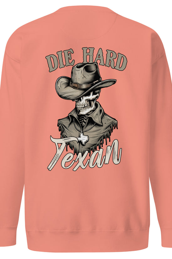 Die Hard Texan Sweatshirt (back illustration) - Amp'd Up Custom
