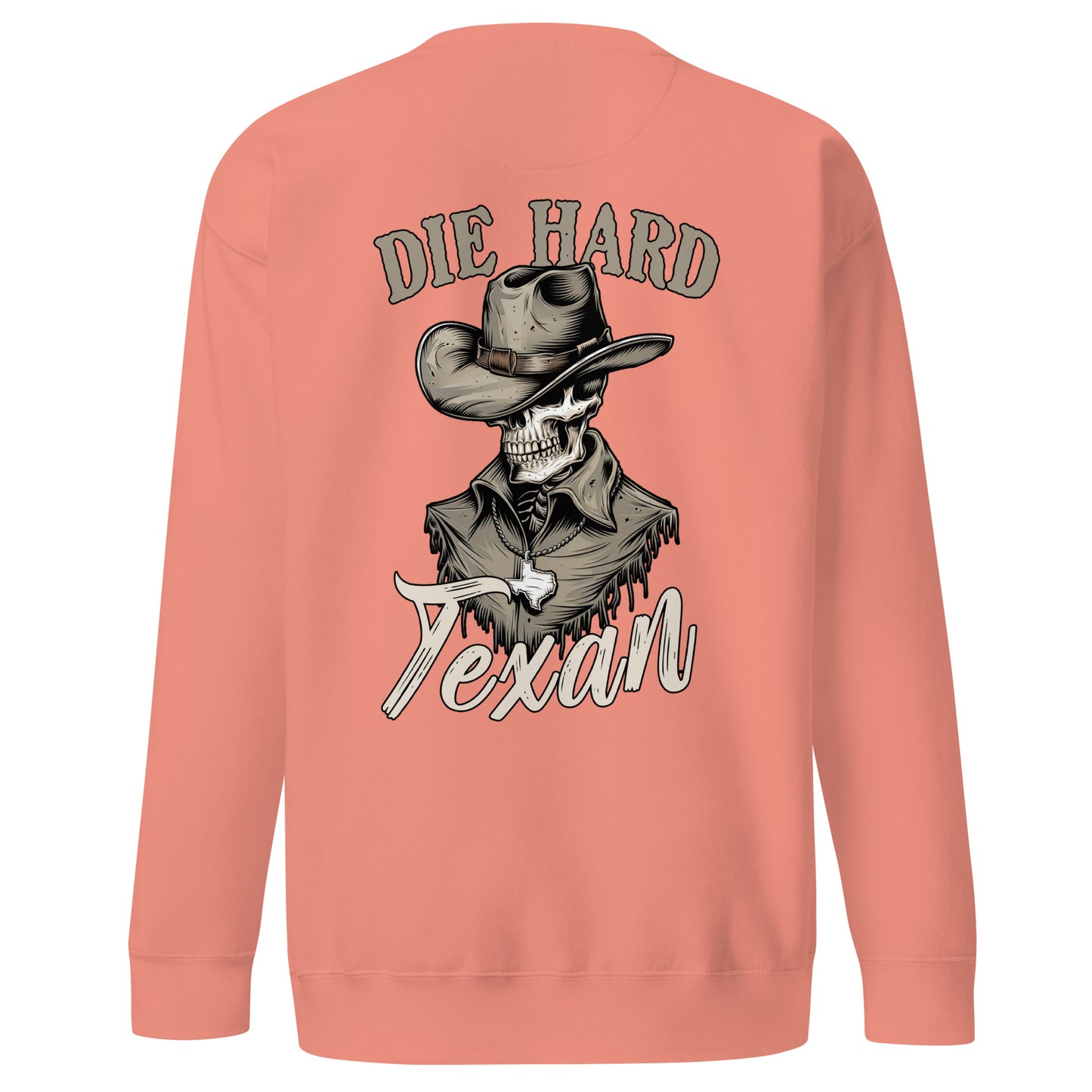 Die Hard Texan Sweatshirt (back illustration) - Amp'd Up Custom