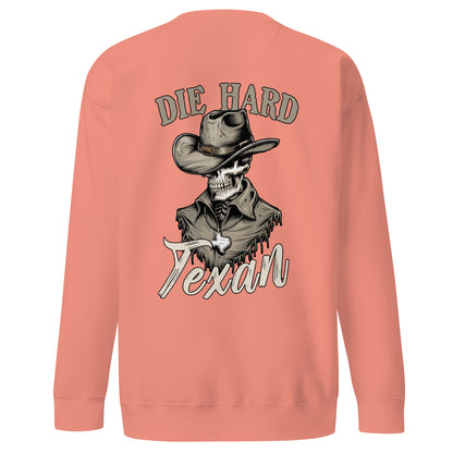 Die Hard Texan Sweatshirt (back illustration) - Amp'd Up Custom