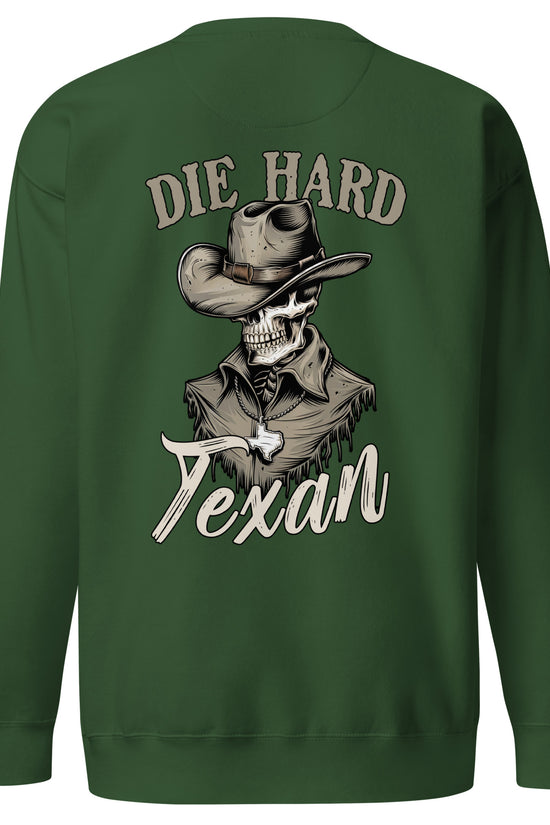 Die Hard Texan Sweatshirt (back illustration) - Amp'd Up Custom