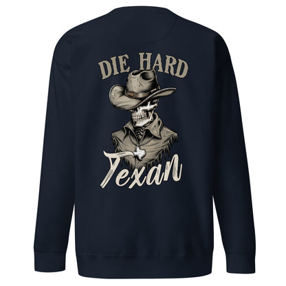 Die Hard Texan Sweatshirt (back illustration) - Amp'd Up Custom