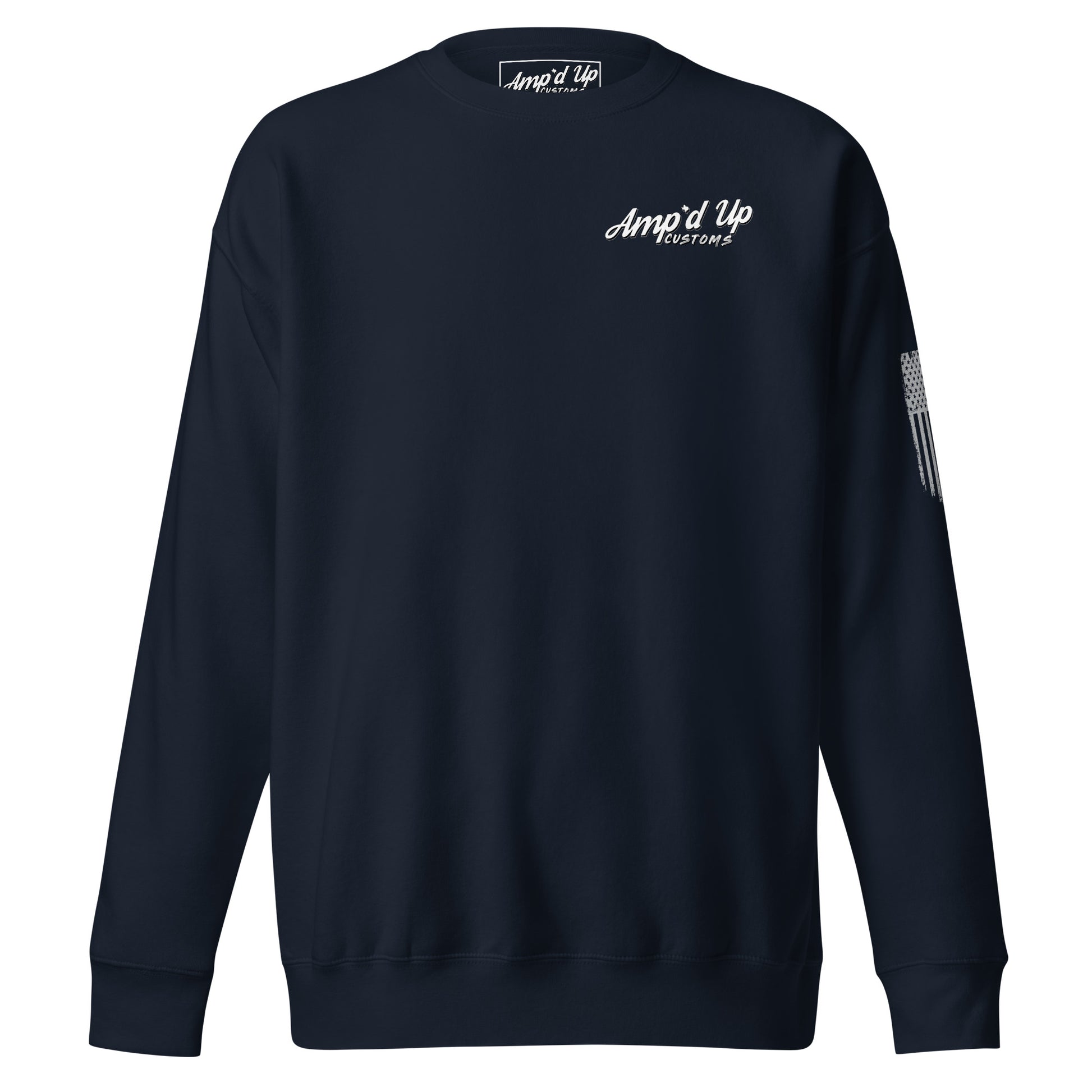 Amp'd Up Classic Sweatshirt (small logo) - Amp'd Up Custom