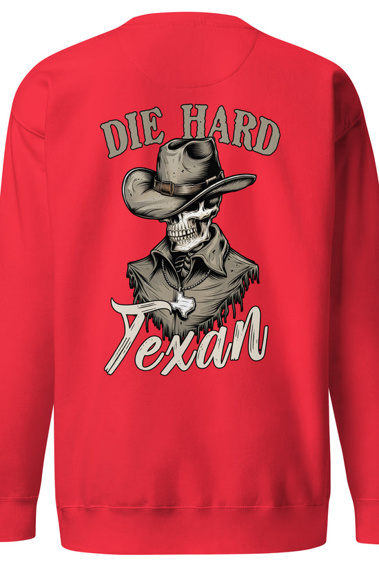 Die Hard Texan Sweatshirt (back illustration) - Amp'd Up Custom