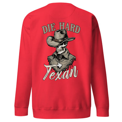 Die Hard Texan Sweatshirt (back illustration) - Amp'd Up Custom