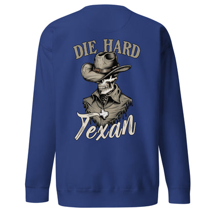 Die Hard Texan Sweatshirt (back illustration) - Amp'd Up Custom