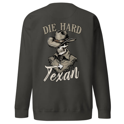 Die Hard Texan Sweatshirt (back illustration) - Amp'd Up Custom