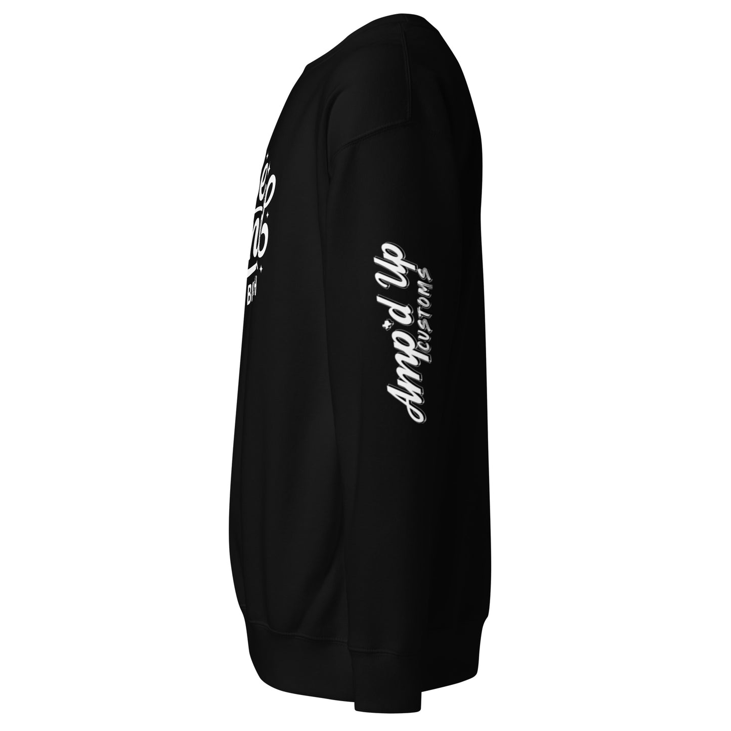 Amp'd Up Custom Be kind, of a bitch Sweatshirt in black with stylish side view design