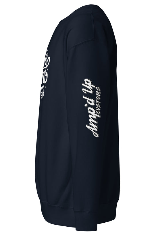 Navy Amp'd Up Custom Be kind, of a bitch Sweatshirt with a relaxed fit and stylish design
