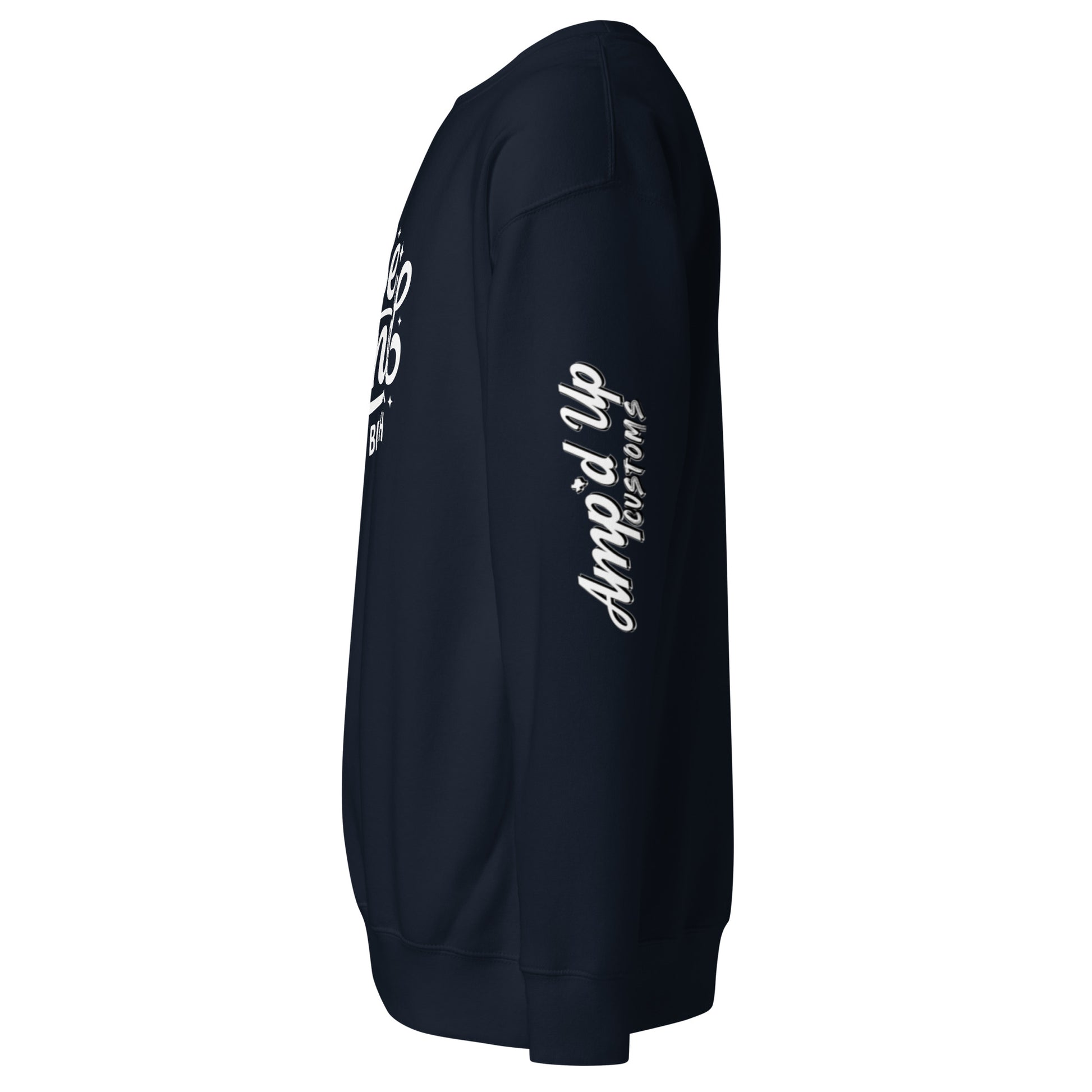 Navy Amp'd Up Custom Be kind, of a bitch Sweatshirt with a relaxed fit and stylish design